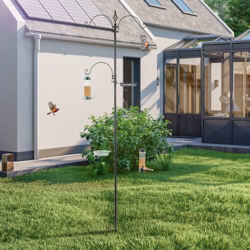 Alt View 10. Winado - 93inch Height Premium Bird Feeding Station Kit Portable Birds Feeder Pole Planter Hanger for Outdoor - Black.