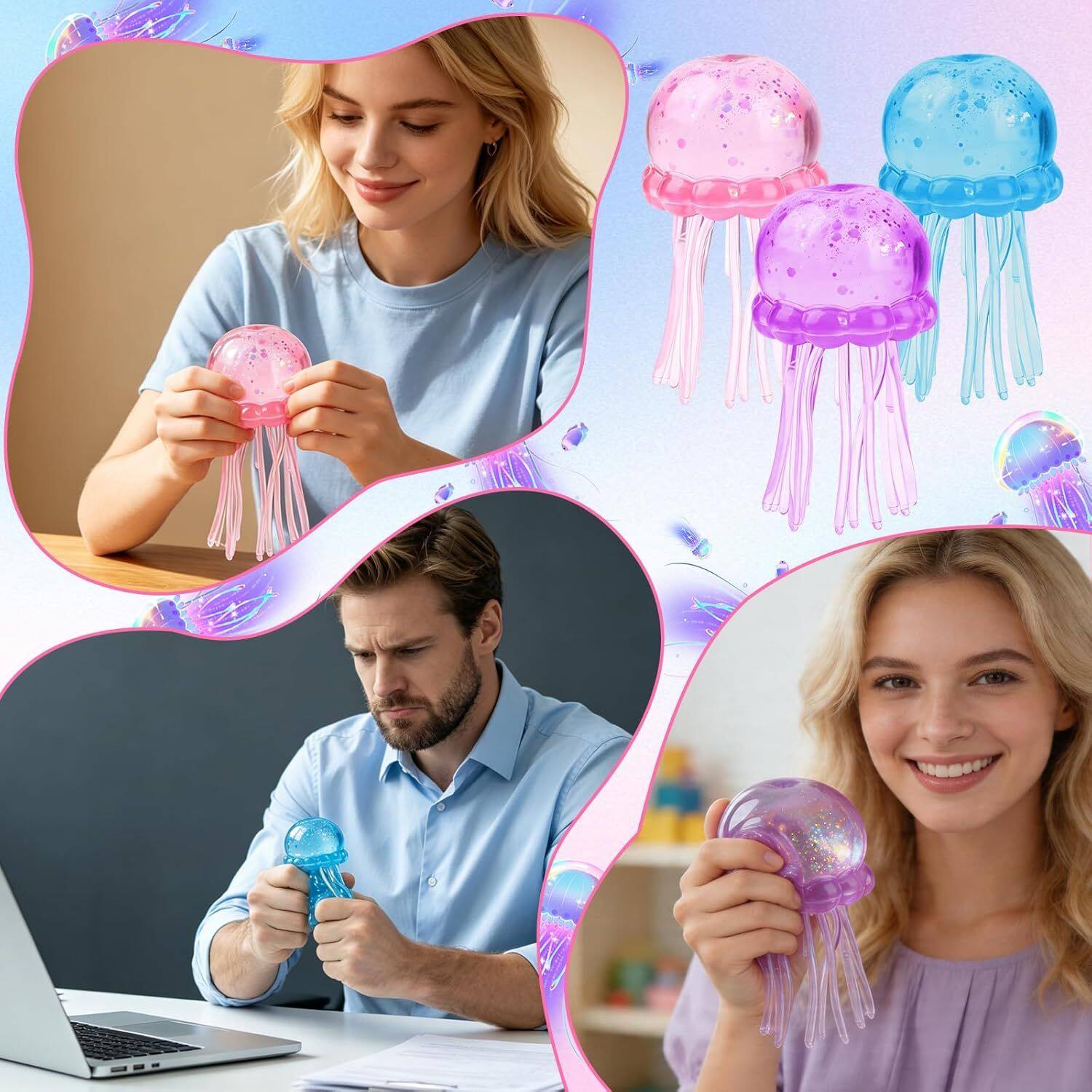 Back. Link - Link  Sensory Squishy Jellyfish Blue (1pk) - Blue.