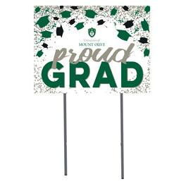 Jardine - Mount Olive Trojans 18" x 24" Proud Grad Yard Sign - White