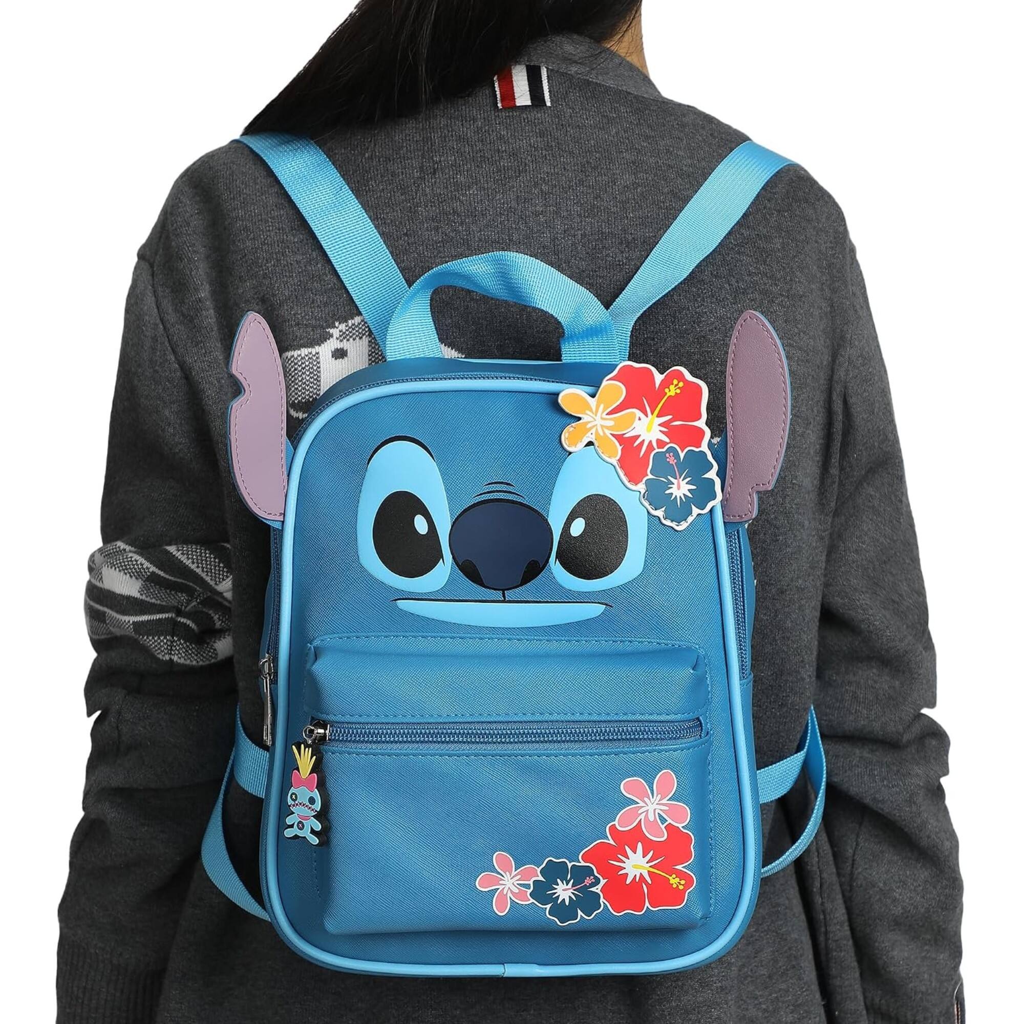Alt View 7. Disney - Disney's Stitch Icon 10" Mini PU leather Backpack with Stitch Head - Multicolored.