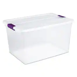 Sterilite - 66 Quart ClearView Storage Tote Container with Latching Lid, (18 Pack) - Clear