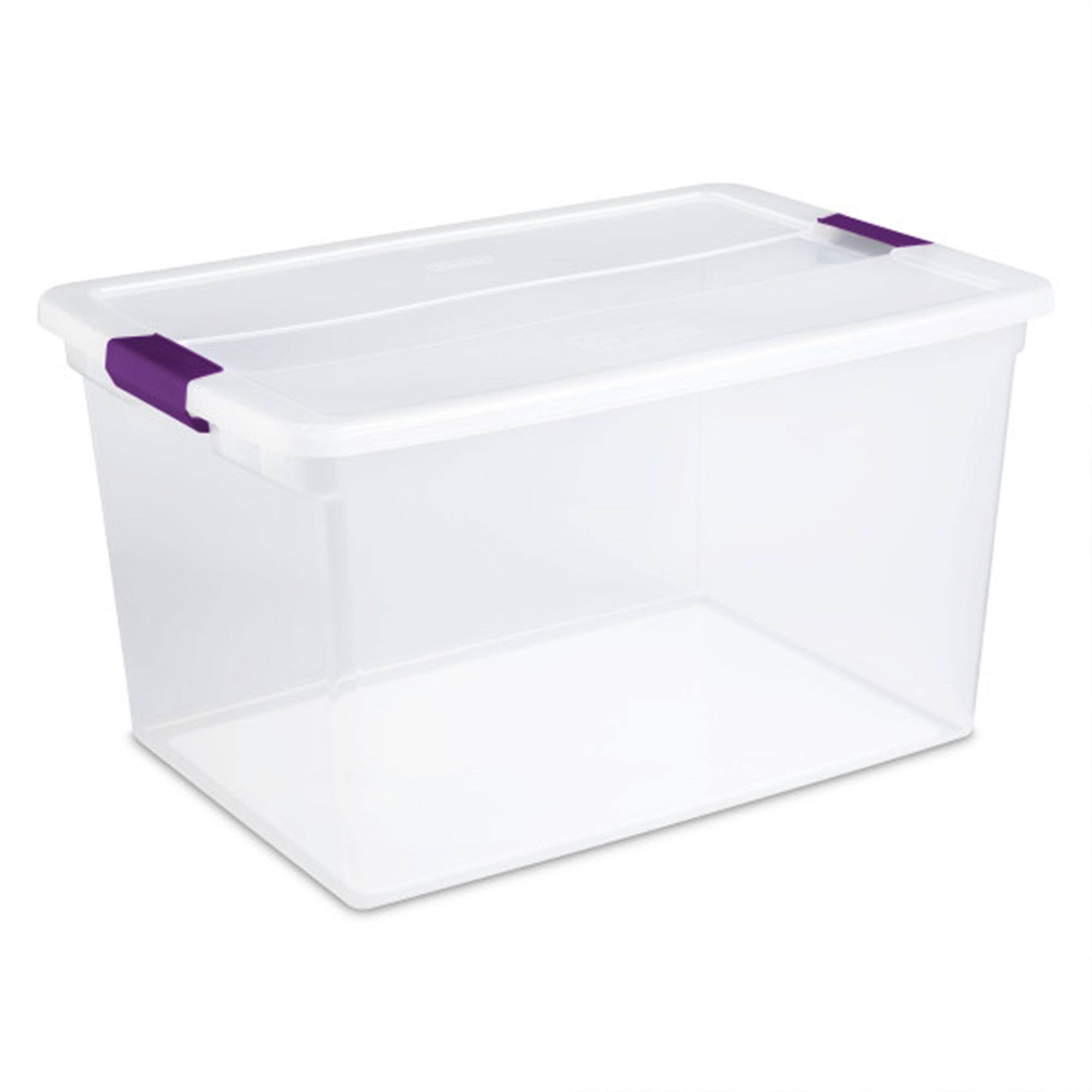 Front. Sterilite - Sterilite 66 Quart ClearView Storage Tote Container with Latching Lid, (18 Pack) - Clear.