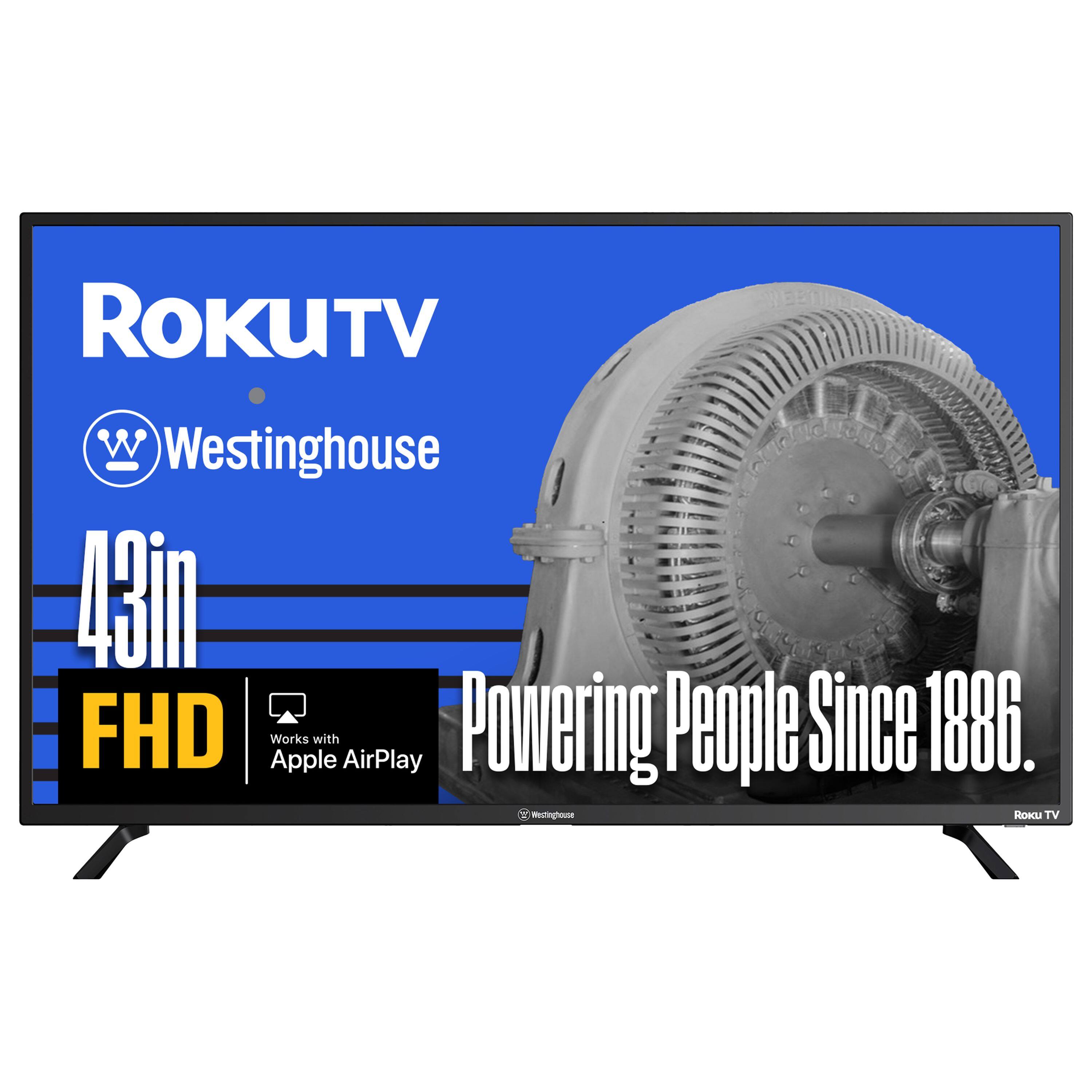 Westinghouse - 43" Smart ROKU TV, 1080p FHD Flat Screen with Wi-Fi, Bluetooth, Mobile App, AirPlay, Alexa & Google