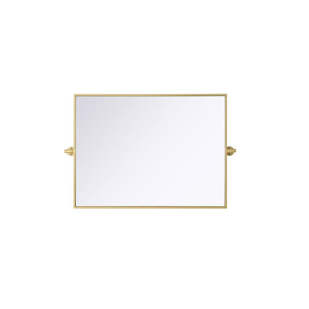 Alt View 2. Elegant Kitchen and Bath - Amoura 24X32 Pivot Mirror In Brass - Brass.