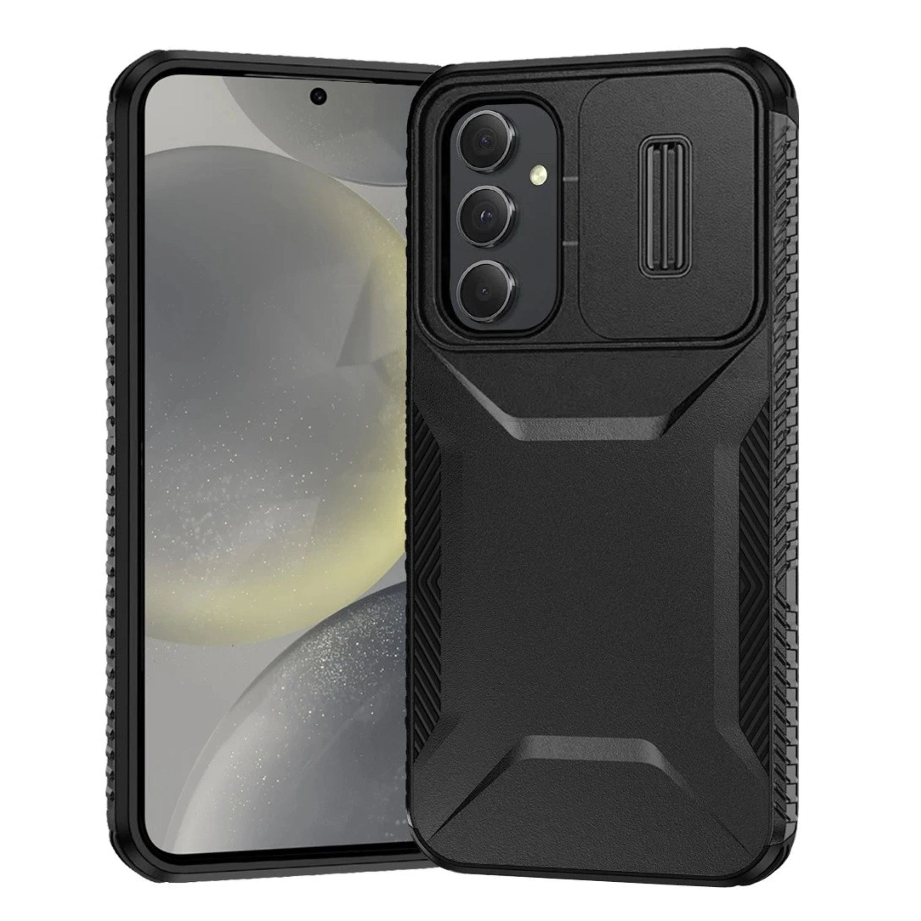 Kitcheniva - Rugged Side Grip Sliding Rear Lens Phone Case With Tempered Glass For Samsung Galaxy S25+/S24+ - Black price history on PriceWatchPro