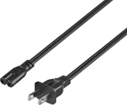 Best Buy essentials™ - 12' 2-Slot Non-Polarized Power Cord - Black - Front_Zoom