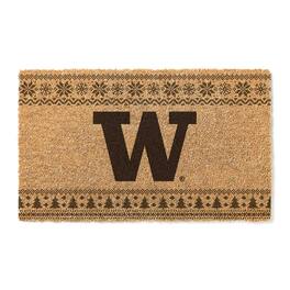 Jardine - Washington Huskies 18" x 30" Holiday Coir Doormat - Brown