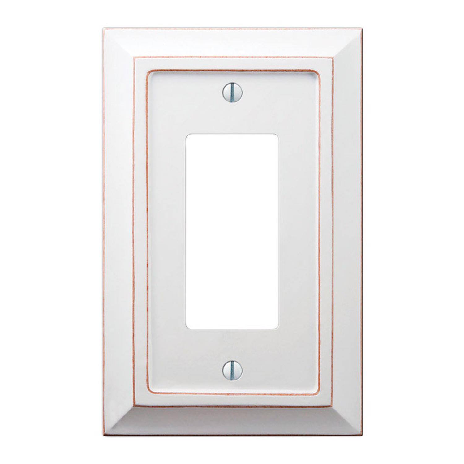 Angle. AMERELLE - Amerelle Savannah White 1 gang Wood Decorator Wall Plate 1 pk - White.