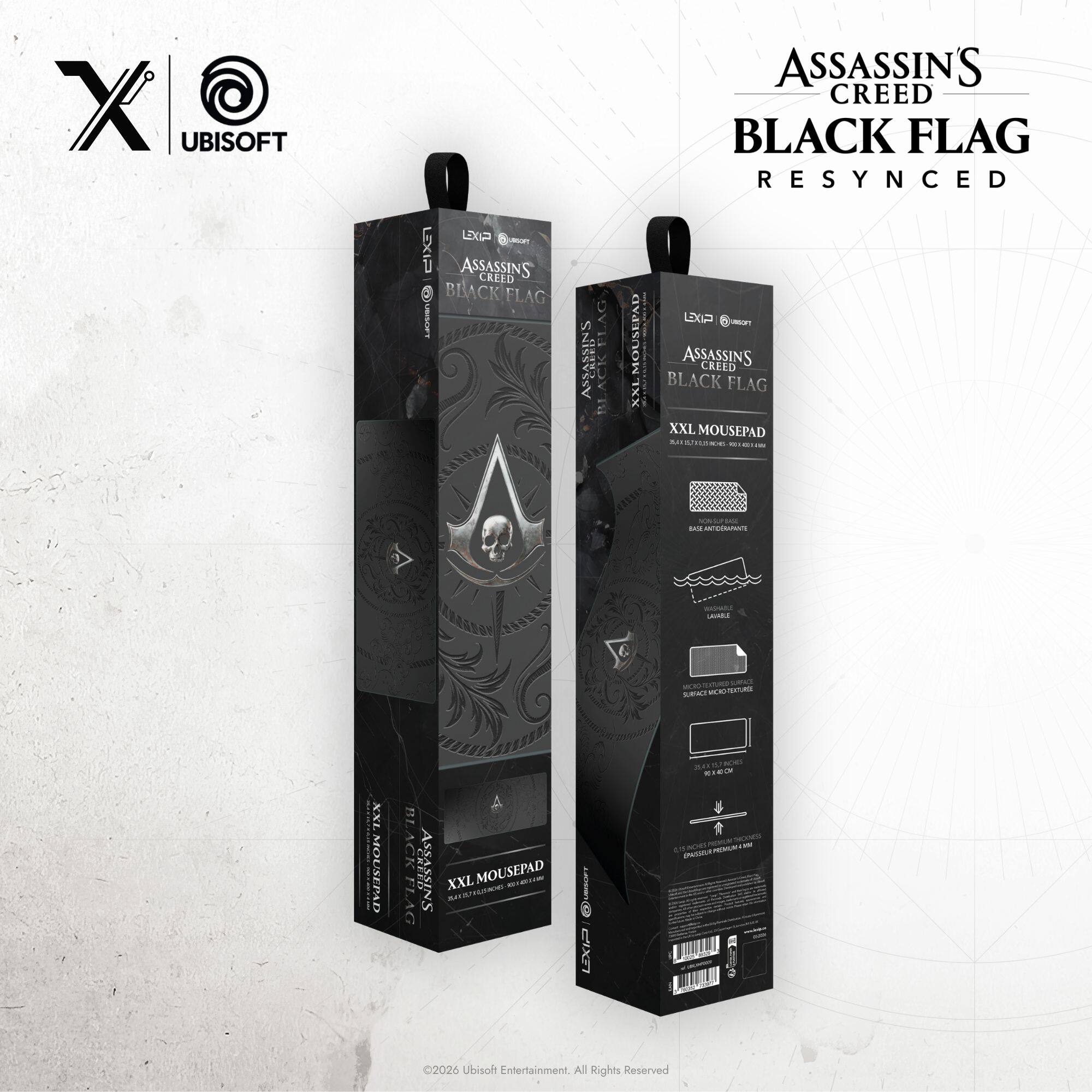 X @ UBISOFT

LEXIP TRANK LXIP ASSASSINS CREED BLACK FLAG TROEL

ASSASSINS
XXL MOUSEPAD

ASSASSIN'S CREED BLACK FLAG RESYNCD LXP 350 ASSASSIN'S CREED BLACK FLAG XXL MOUSEPAD 22 EN VONSUPP BAR INTIDRANTE

WASHALL SAVABLE

XXL MOUSEPAD

socio SUPACE MOD TO WONES ROA ear on ROSS MOMEM (PASSA BLACK FLAG ASSASSINS XXL deros MOUSEPAD INSIOES LXIP 2026 Ubisoft Entertainment. All Rights Reserved