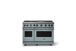 Viking - 48"W. 7.3 Cu. Ft. Freestanding Sealed 6 Burner Gas Range/Griddle - November Sky - November Sky