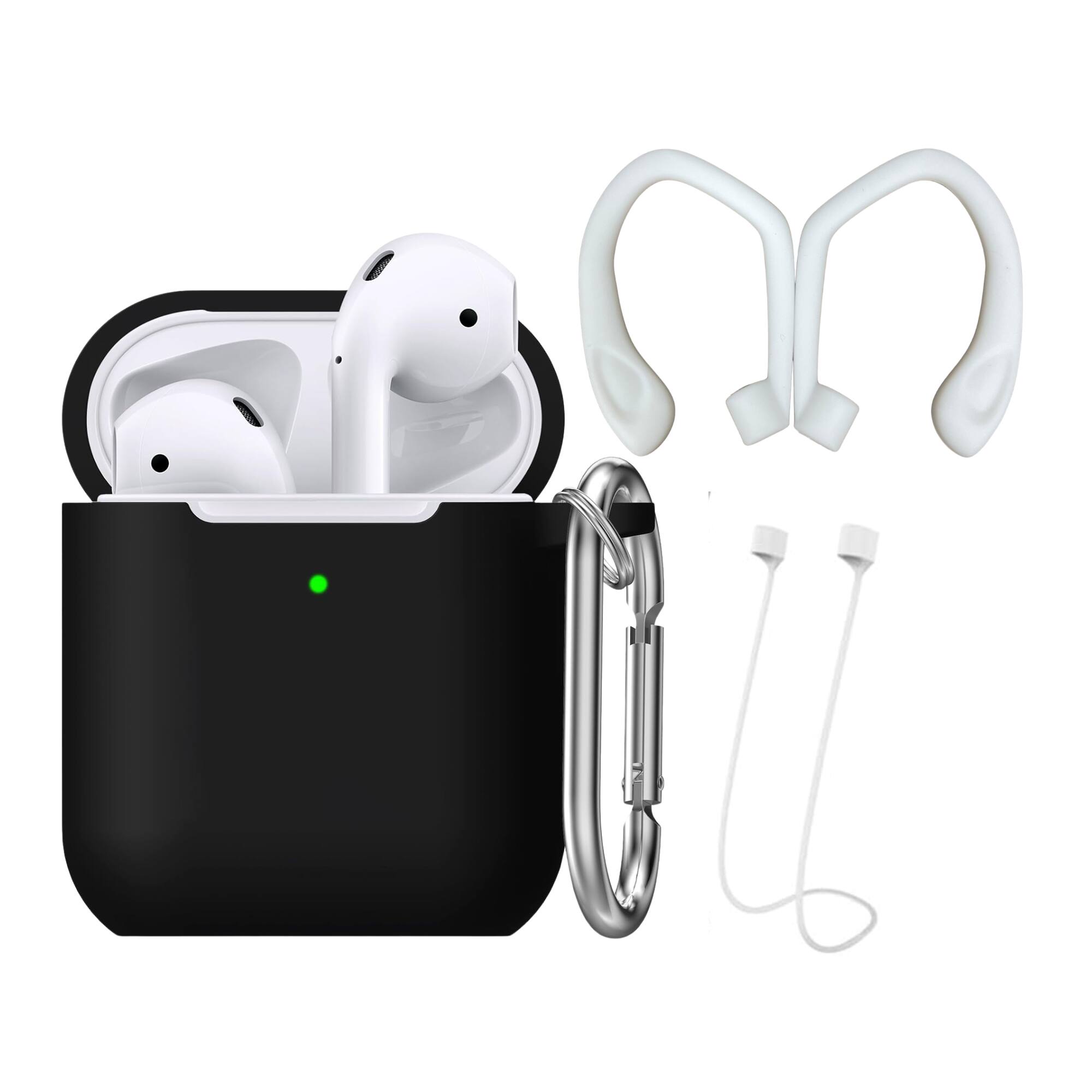 Rainforest Accessories - Silicone Case For Apple Airpods 2nd Generation With Accessories - Black