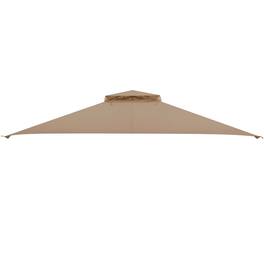 Costway - 10' x 12' Patio Gazebo Replacement Top Cover 2-Tier Canopy (Only) CPAI-84 Outdoor - Brown