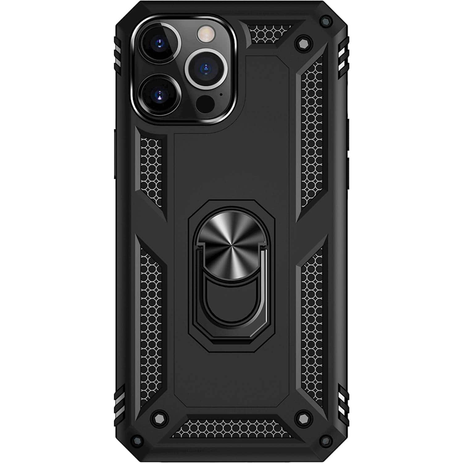 Front. SaharaCase - Kickstand with Belt Clip Case for Apple iPhone 13 Pro Max - Black.