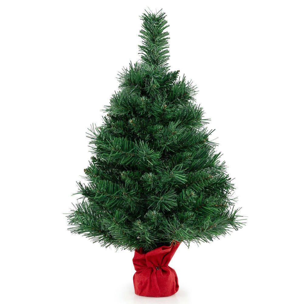 Alt View 2. Resenkos - Resenkos 24-Inch Pre-Lit Tabletop Mini Christmas Tree for Desktops - Green - Green.