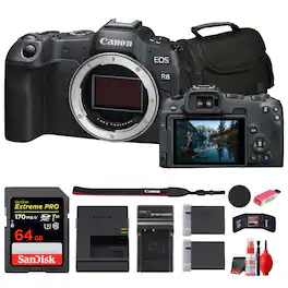 Bundle - Canon - EOS R8 Mirrorless Camera + 64GB Card + Bag + Charger + Battery + More
