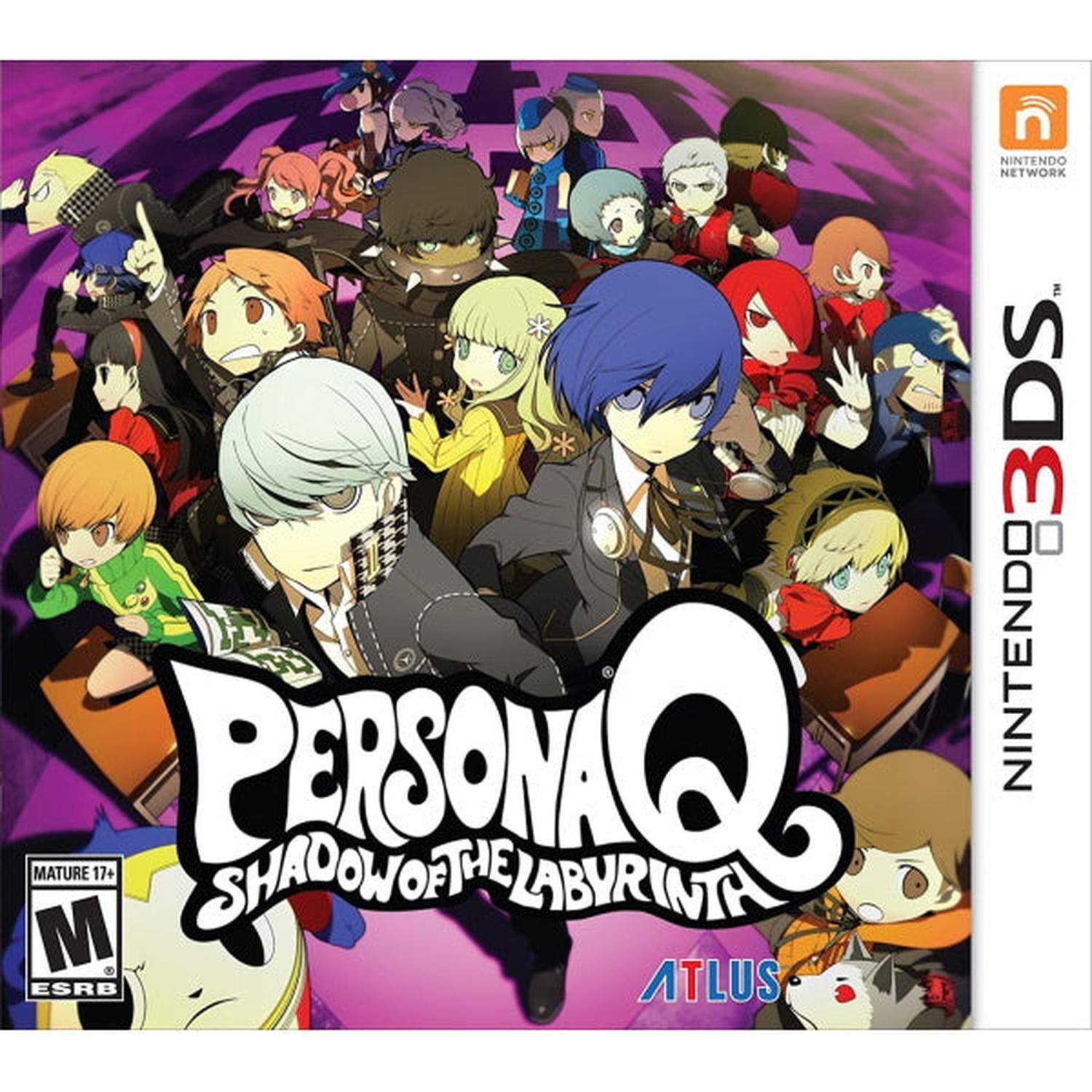 NINTENDO 3DS  
PERSONA Q  
SHADOW OF THE LABYRINTH  
ATLUS  
MATURE 17+  
ESRB  
NINTENDO NETWORK - M (Mature 17+)