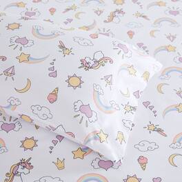Sweet Home Collection - Kids' Printed Classic & Bright Ultra Soft Microfiber Sheet Sets - Twin - Magical Unicorns