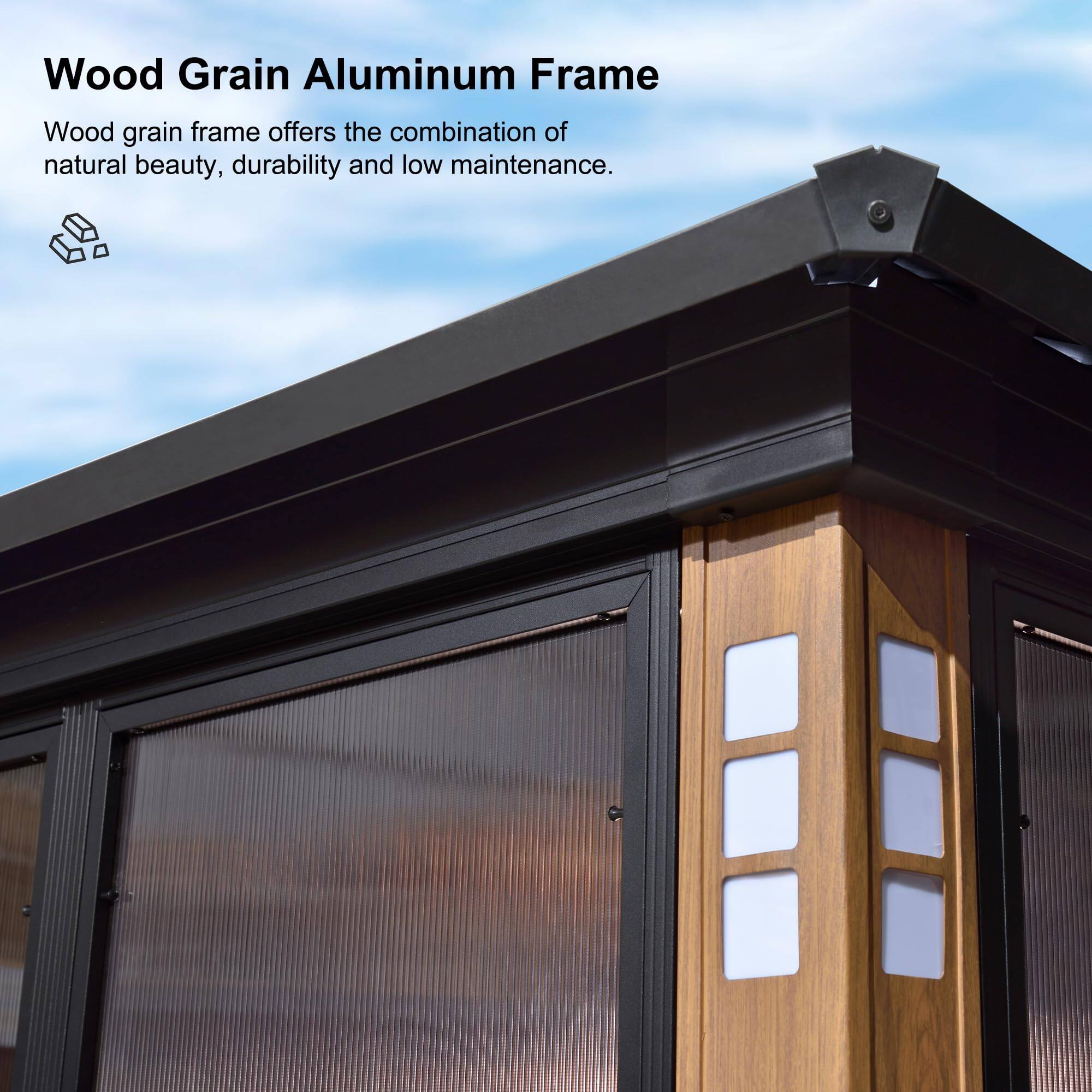 Wood Grain Aluminum Frame

Wood grain frame offers the combination of natural beauty, durability and low maintenance.