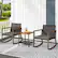Alt View 3. Costway - 3 PCS Patio Rattan Rocking Chair Bistro Set Armrest Cushion Table with Storage Shelf - Gray.