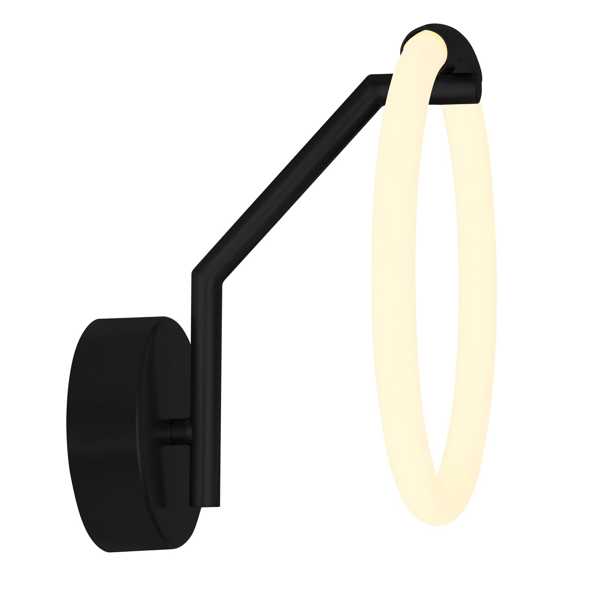 Angle. CWI Lighting - Hoops 1 Light LED Wall Sconce With Black Finish - Black.