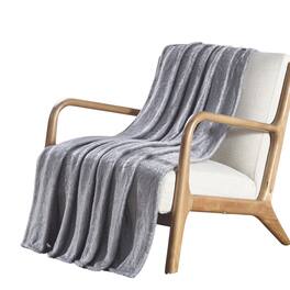 Noble House - Plazatex Dama Embossed Decorative Super Soft Throw Blanket for Sleep/Decor 2 Pack 50" x 60" Grey - Gray
