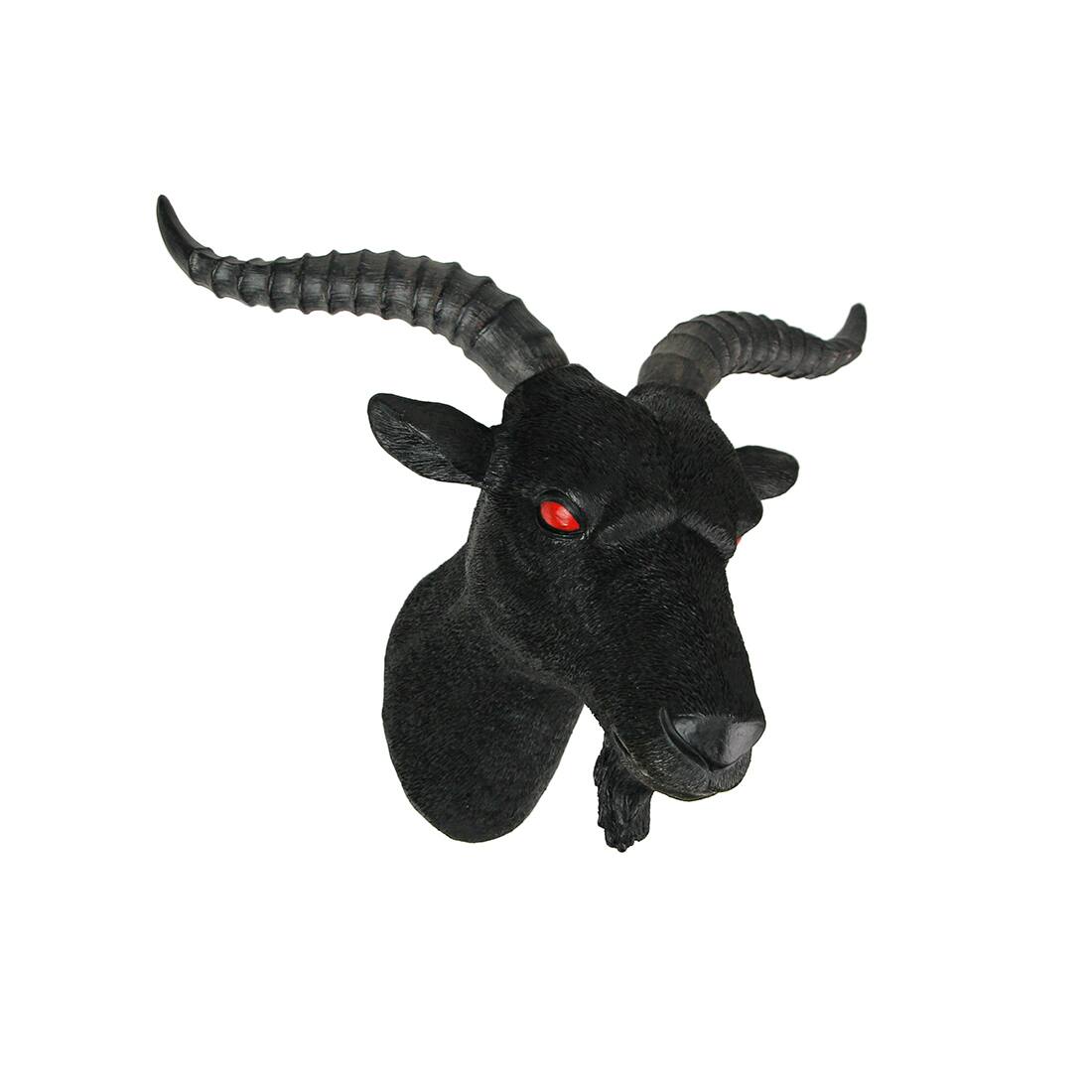 Alt View 1. Zeckos - 16 Inch Resin Black Baphomet Bust Wall Sculpture Hanging Home Decor Goat Head - Black.