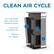 Clean Air Cycle: H13 True HEPA filter with three filtration layers. Quiet but powerful fan. Filtered air release.
