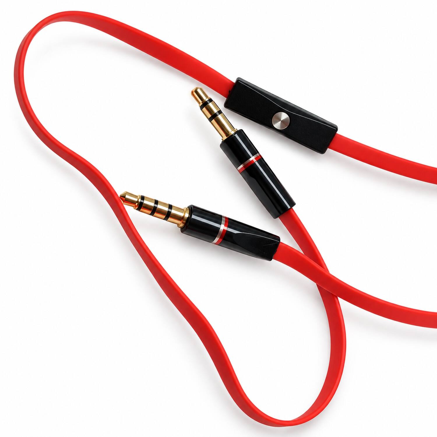 Front. Sanoxy - 3.5mm Audio Cable with Mic Inline Control - Black.