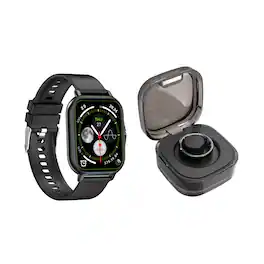 Pursonic - Smart Watch & Wellness Ring Bundle – Bluetooth Calling, Fitness Tracking & 24/7 Health Monitoring - Black - (2020)