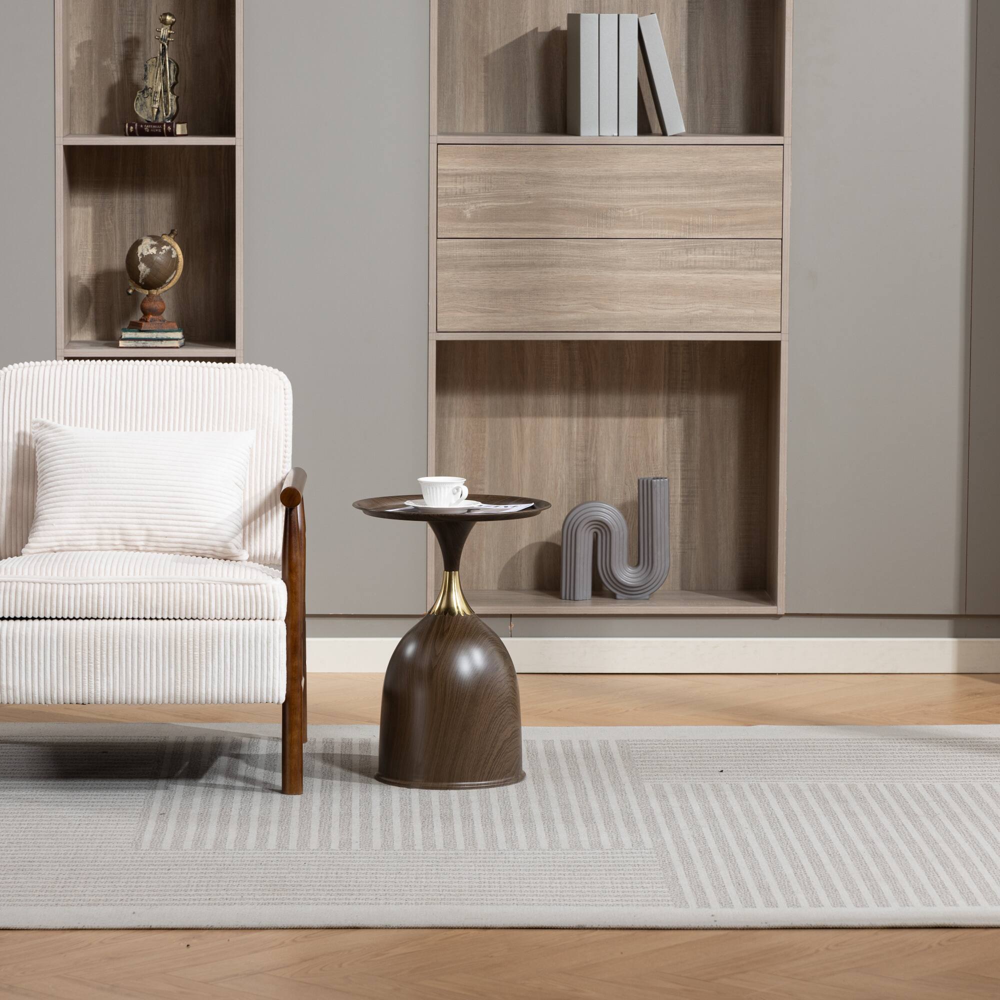 Alt View 8. GOODSILO - Modern Upholstered Accent Armchair with Hidden Storage and Waist Support Cushion for Living Room Bedroom - Antique White.