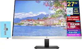 HP - 27mq 27'' QHD IPS Monitor, Anti Glare, Flicker Free, VGA, HDMI & DKZ Hub, (1F2J9AA#ABA) - Black/Silver