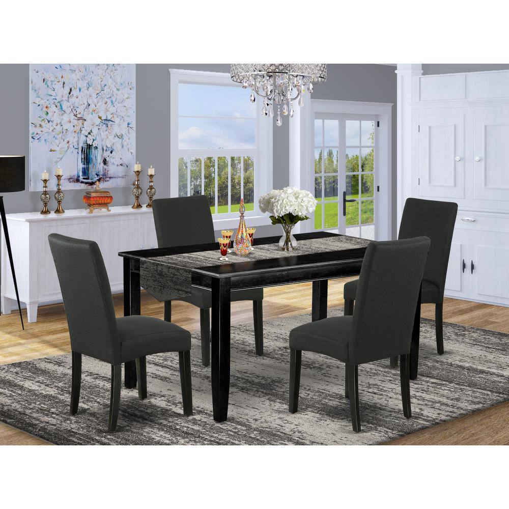Left. East West Furniture - Dining Room Set Black - Brown.