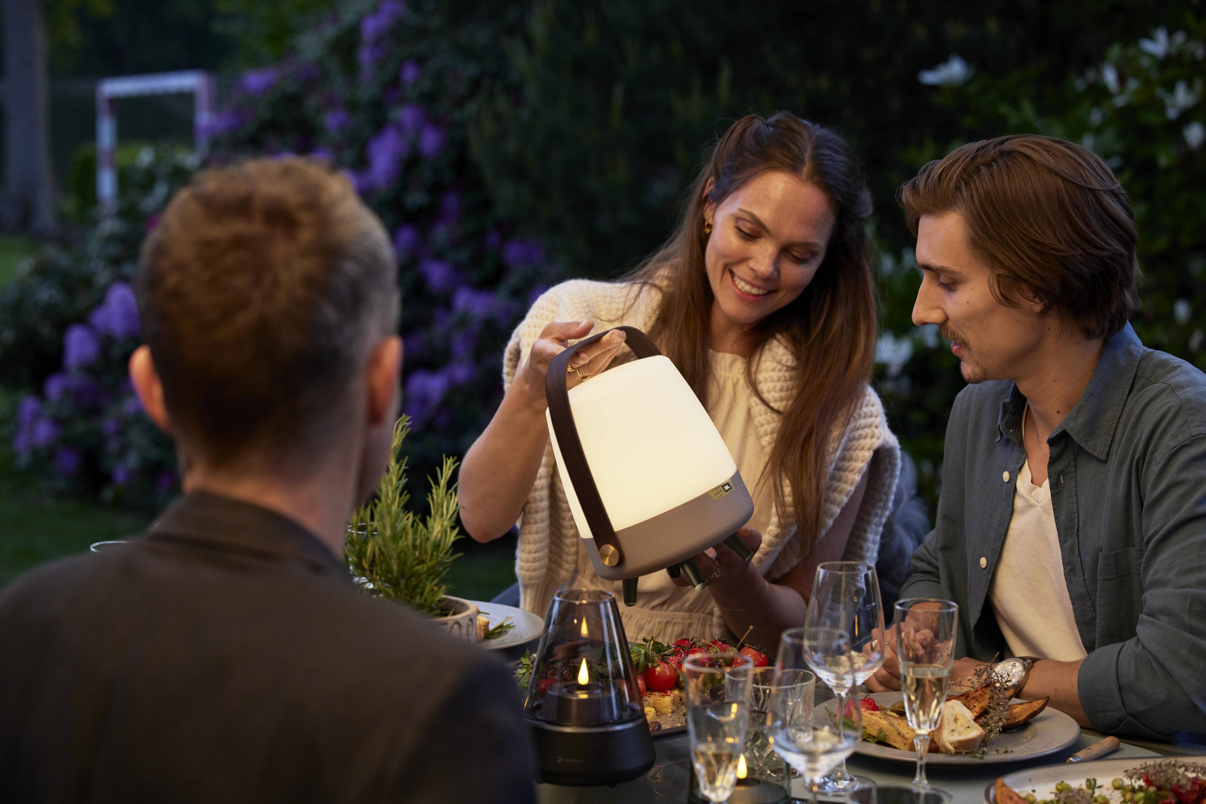 Alt View 2. Kooduu - Lite Up Play Mini- Earth Lamp, Cordless rechargeable indoor/outdoor speaker Lamp, Sound by JBL.