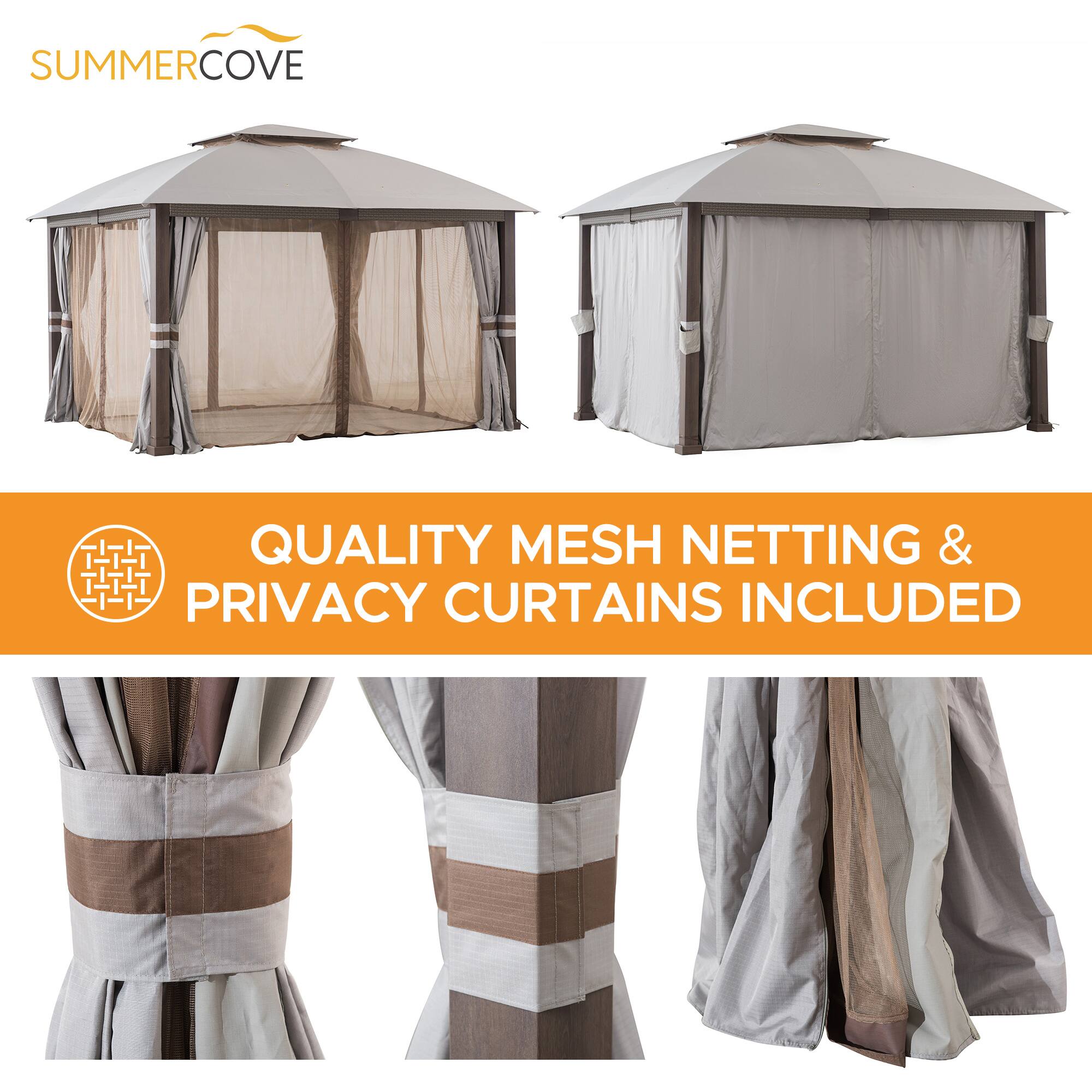 SUMMERCOVE QUALITY MESH NETTING & PRIVACY CURTAINS INCLUDED