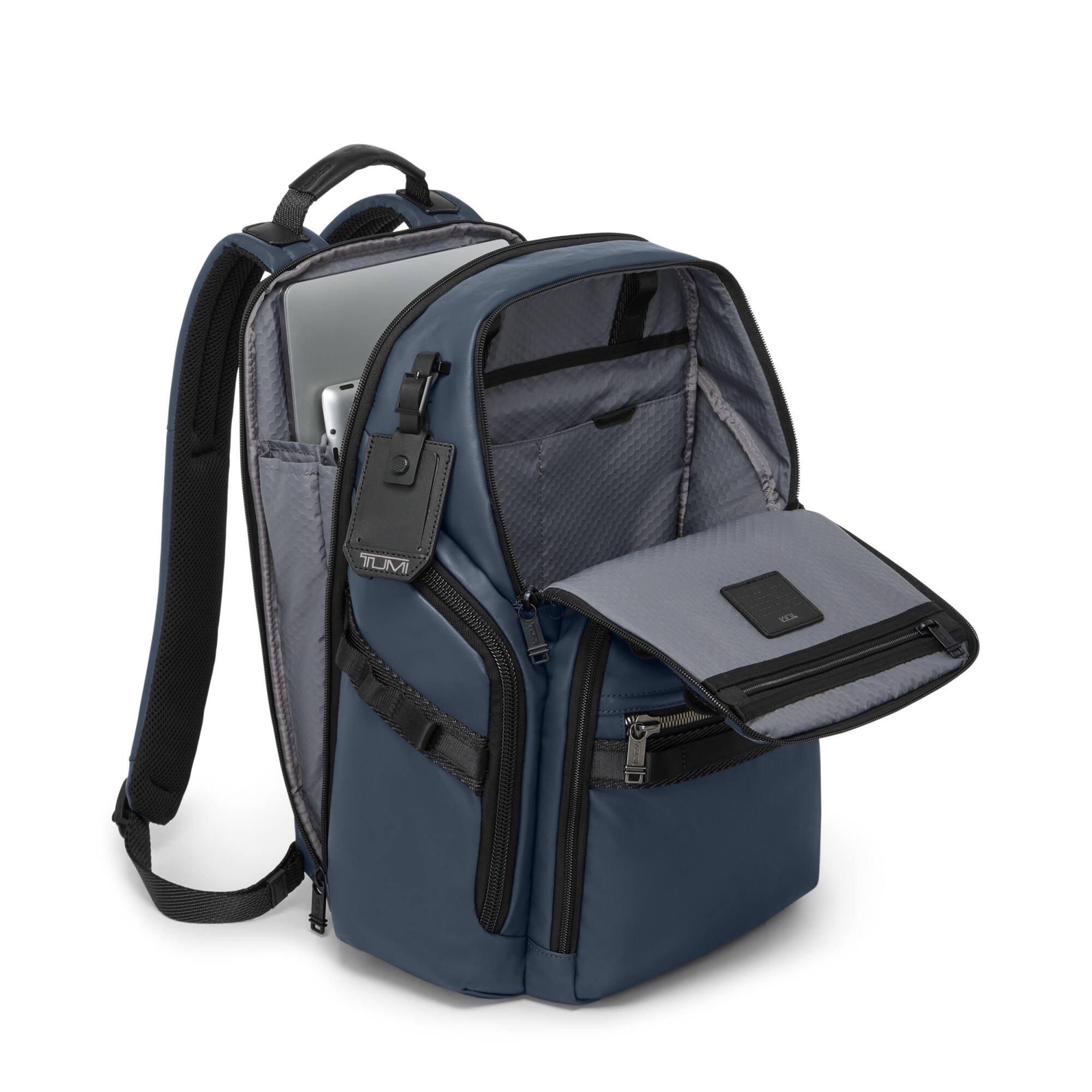 Angle. TUMI - Alpha Bravo Search Backpack - Navy Coated Canvas.