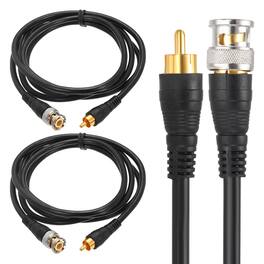Unique Bargains - BNC Male to RCA Male Coaxial Cable 5FT 75-Ohm Camera Cable Cord for DVR CCTV Security System Monitor Video (2pcs) - Black