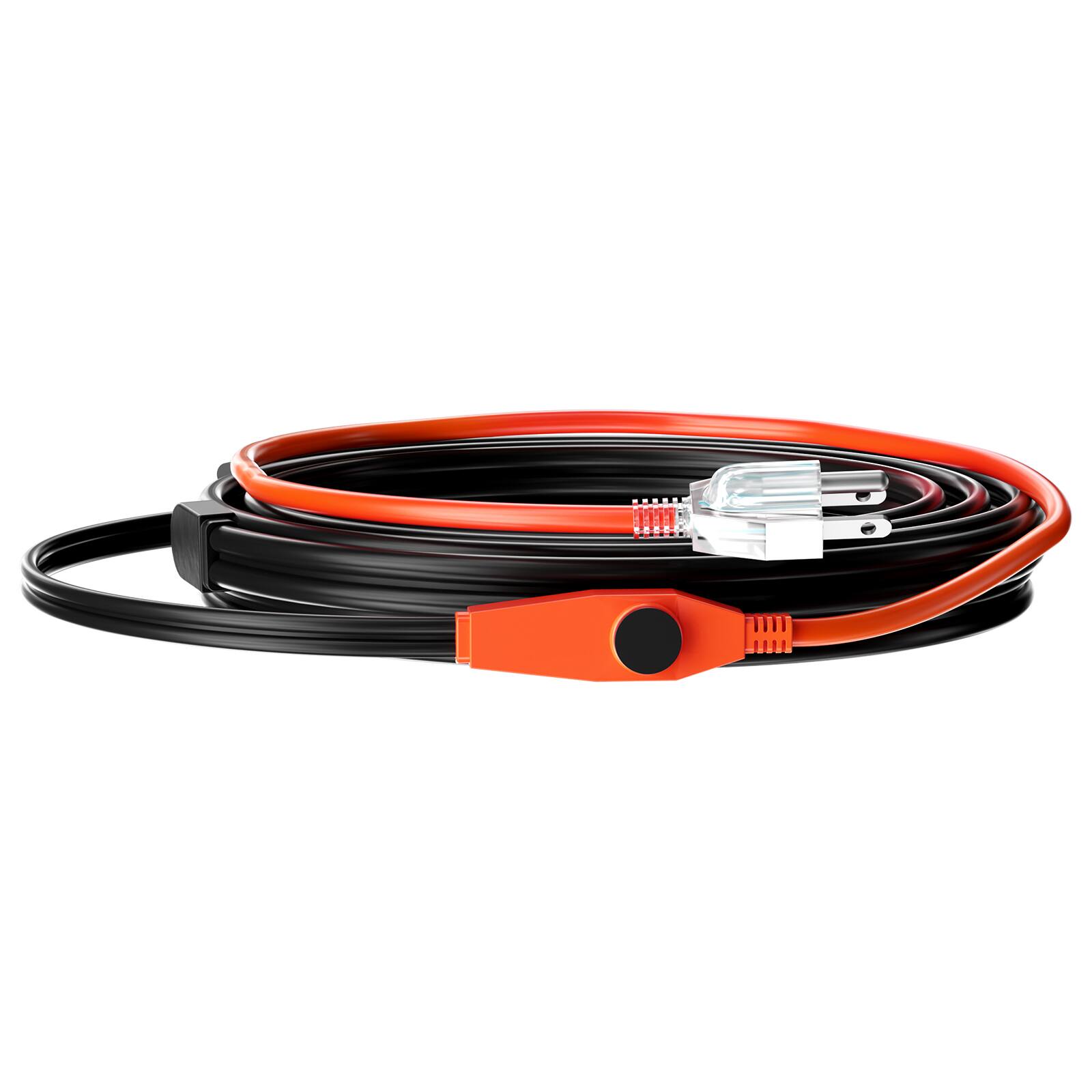 Alt View 4. VEVOR - Pipe Heating Cable, 9FT 7W/FT Heat Tape for Pipes with Built-in Thermostat, Water Pipe Heat Cable Protects PVC Hose - Black;Orange.