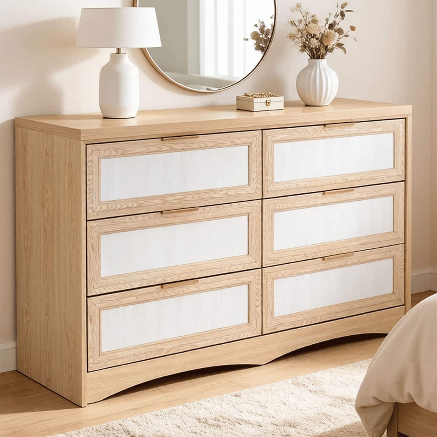 Z-Edge - 6 Drawer Double Dresser for Bedroom - Natural