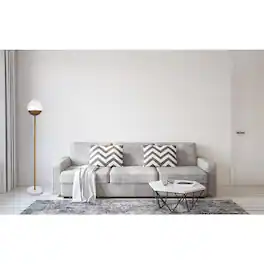 Living District - Eclipse 1 Light Brass Floor Lamp With Clear Glass - Brass And Clear