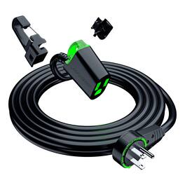 Maximm - 360° Rotating Flat Plug Extension Cord 10 ft, with LED Indicator and Removable Hook, 16 Gauge, UL Certified - Black