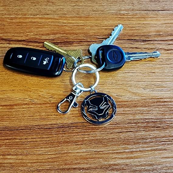 Alt View 1. SalesOne LLC - Marvel Black Panther Wakanda Forever Panther Symbol Keychain - Silver.