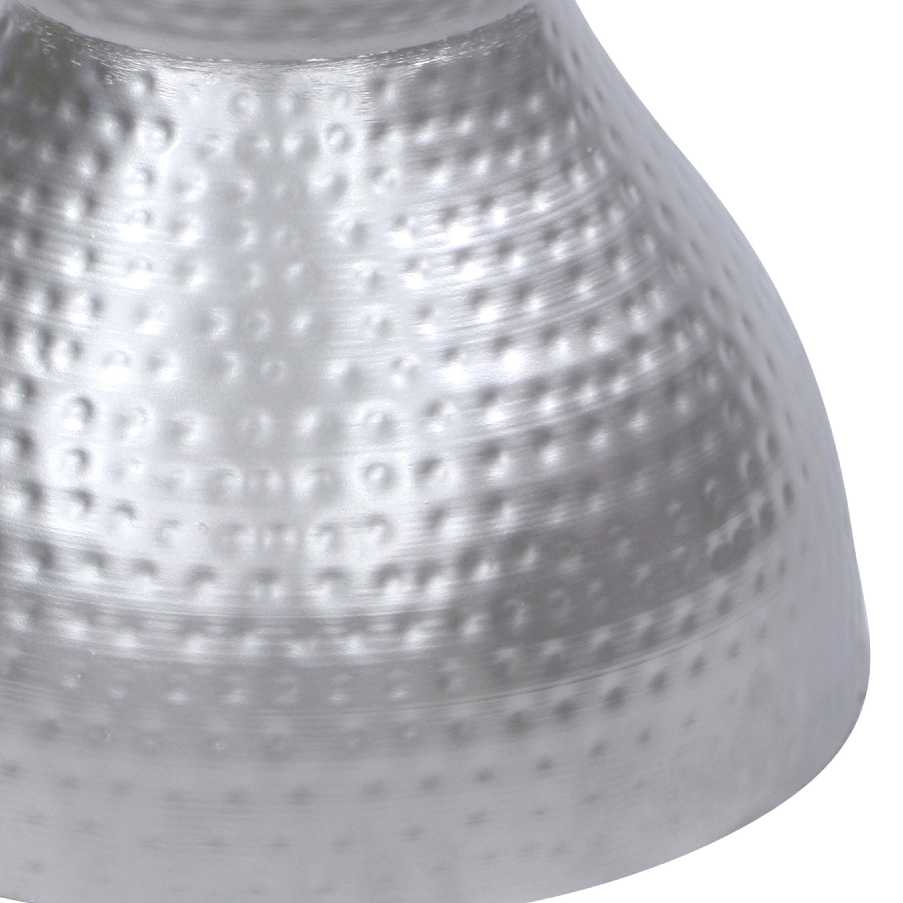 Alt View 3. Manhattan Lane - Industrial Style Hammered Texture Iron Stool with Hourglass Shaped Body - Silver.