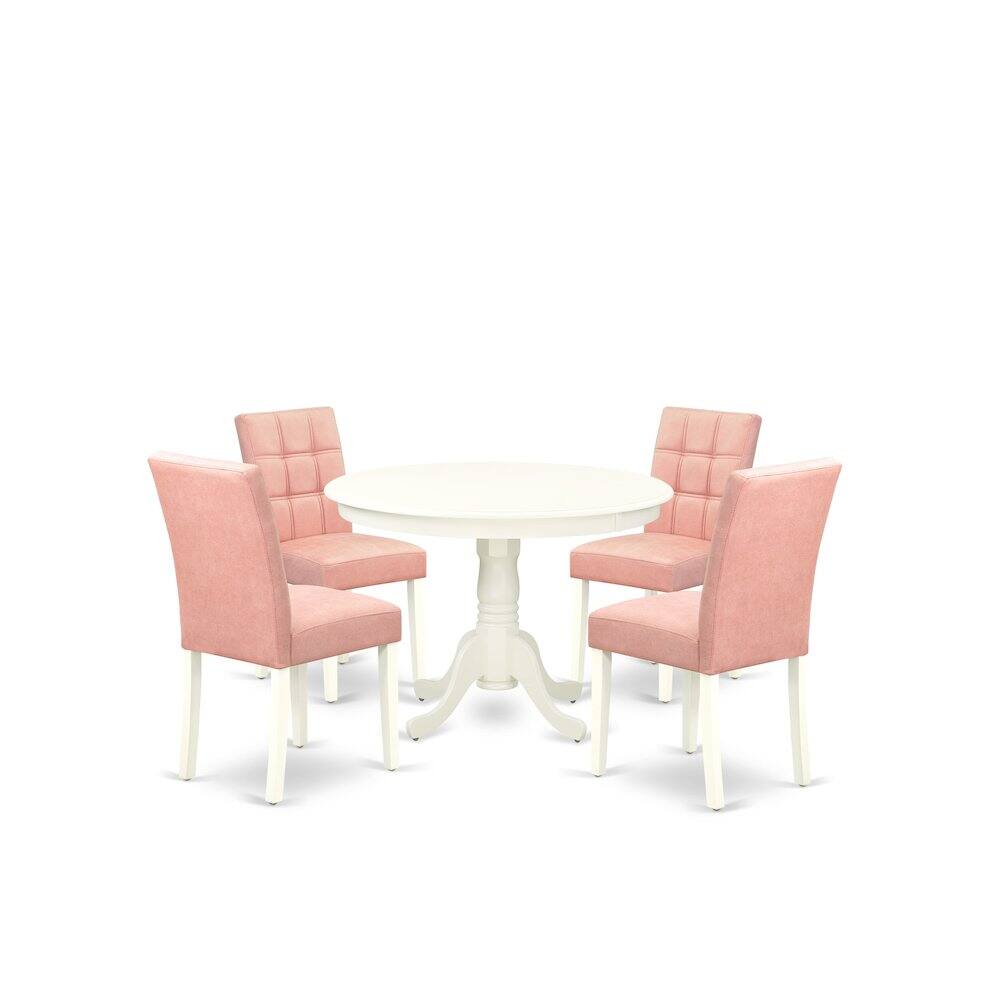 Back. East West Furniture - 5 Piece Kitchen Table Set consists A Dinner Table - White.