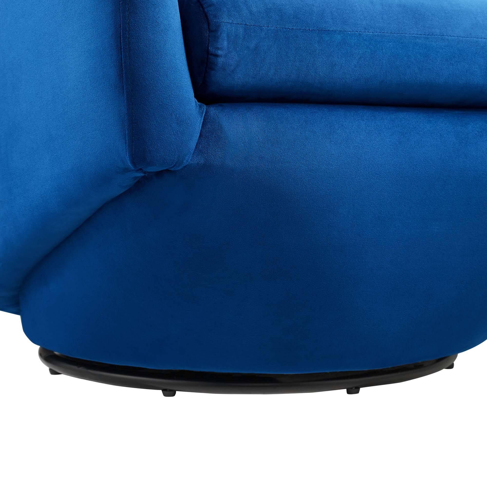 Alt View 5. Modway - Series Performance Velvet Fabric Swivel Chair by Modway - Navy.