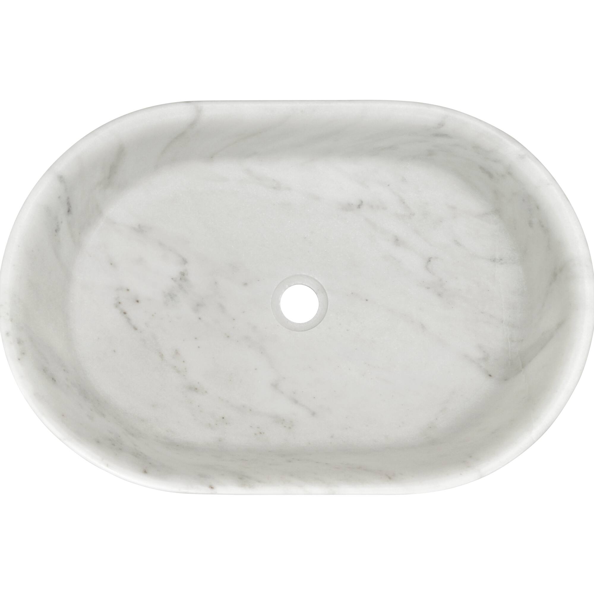 Alt View 9. ELEMENT ACE - Elegant Natural Marble Bathroom Vessel Sink with Semi-Polished Surface for Modern and Classic Bathroom Designs - White+Natural.