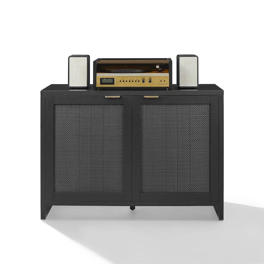Alt View 2. Crosley Furniture - Kenji Record Player Cabinet With Vinyl Storage - Black.