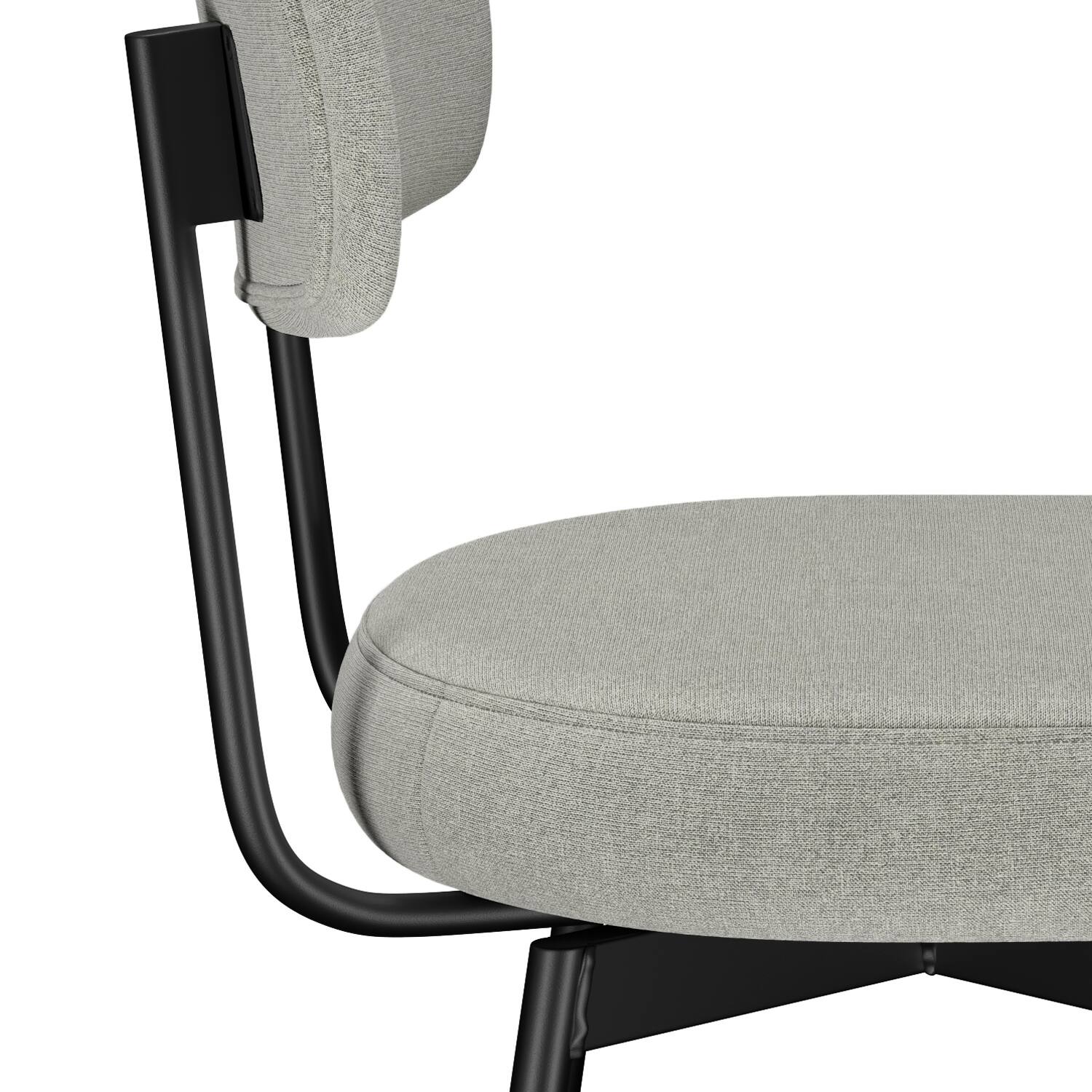 Alt View 6. Simpli Home - Giselle Contemporary Modern Swivel Counter Height Stool (Set of 2) in Light Grey  Polyester Linen - Light Grey.