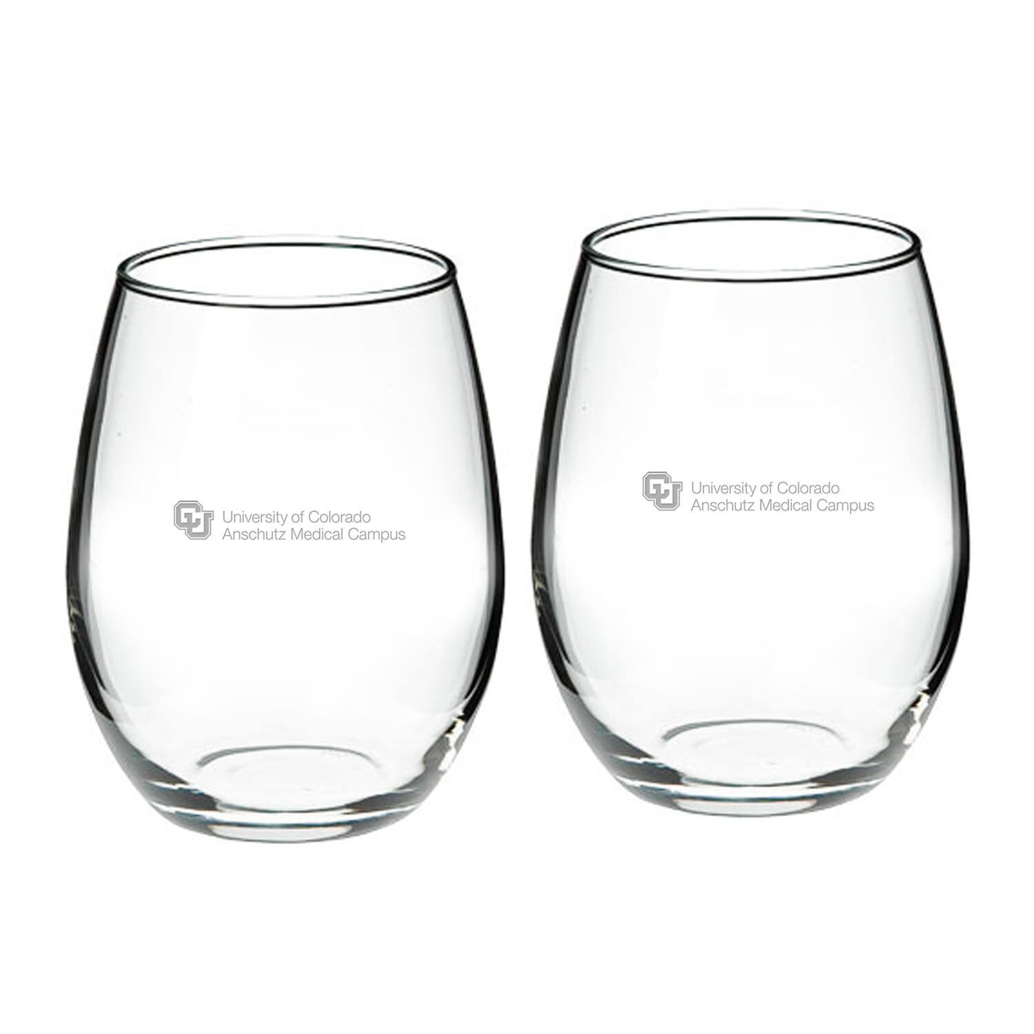 Jardine - Colorado Anschutz Medical Campus 21oz. 2-Piece Stemless Wine Glass Set - Multicolor