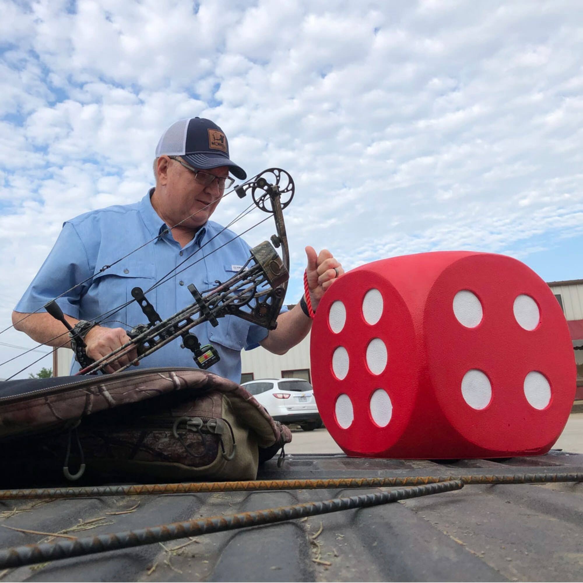 Alt View 8. Morrell Targets - Morrell Big High Roller 17 Pound 6 Sided Any Tip Dice Cube Archery Target, Red - Red.
