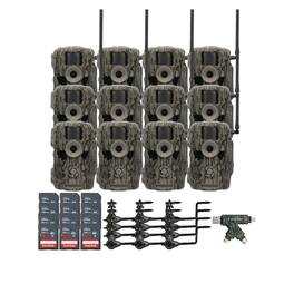 Stealth Cam - (Twelve) Fusion MAX Dual Sim 36MP Trail Camera with Camera Holder 32GB Memory Card and Card Reader